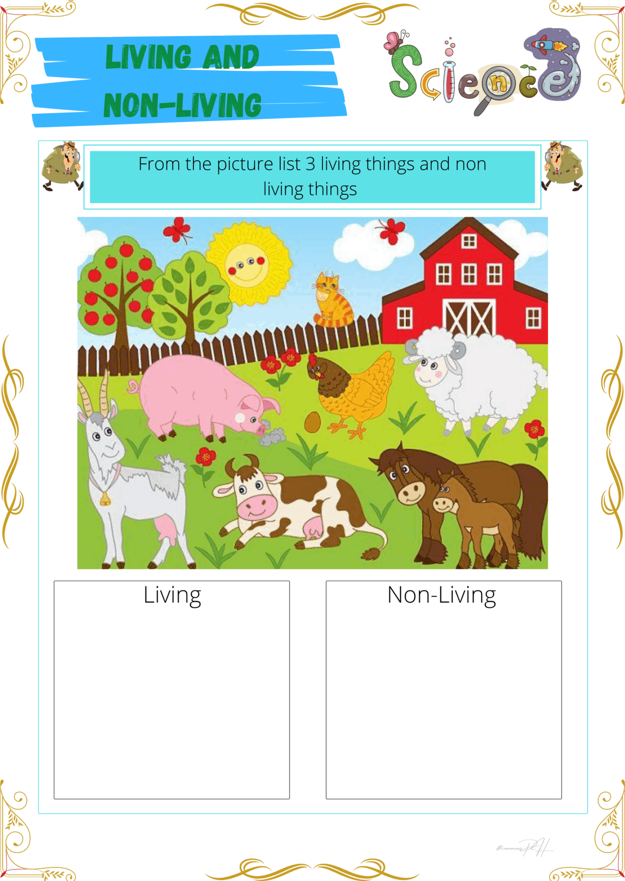 Grade Science Living Things Worksheet Scienceworksheets Net