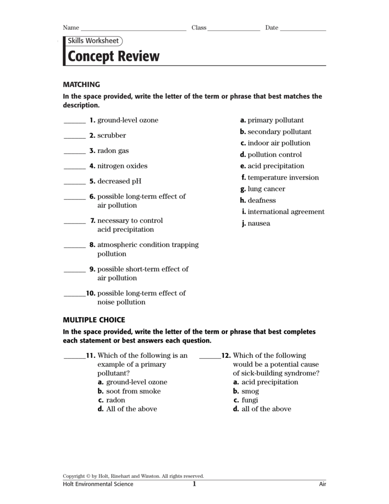 28 Skills Worksheet Concept Review Answer Key Worksheet Information