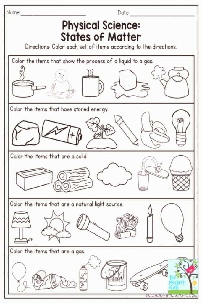 2nd Grade Science Worksheets On Matter 2nd Grade Science Worksheets On 