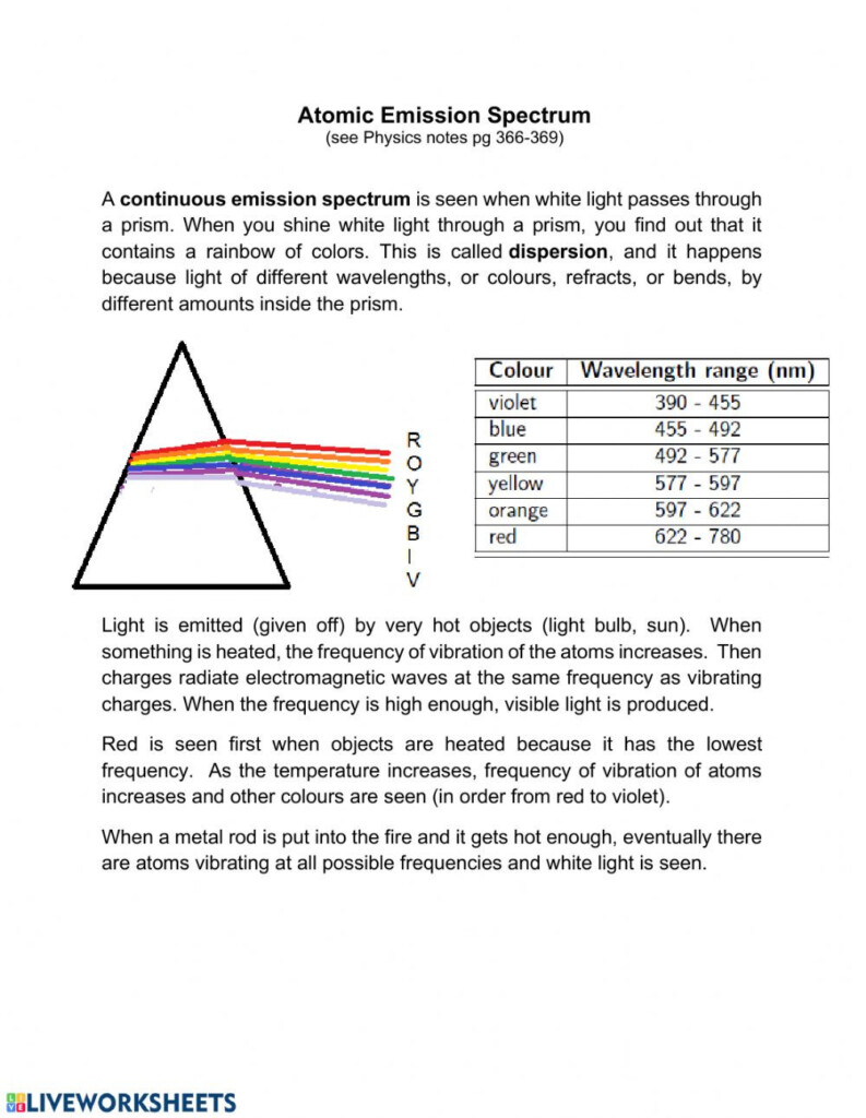 31 Electromagnetic Spectrum Worksheet High School Education Template