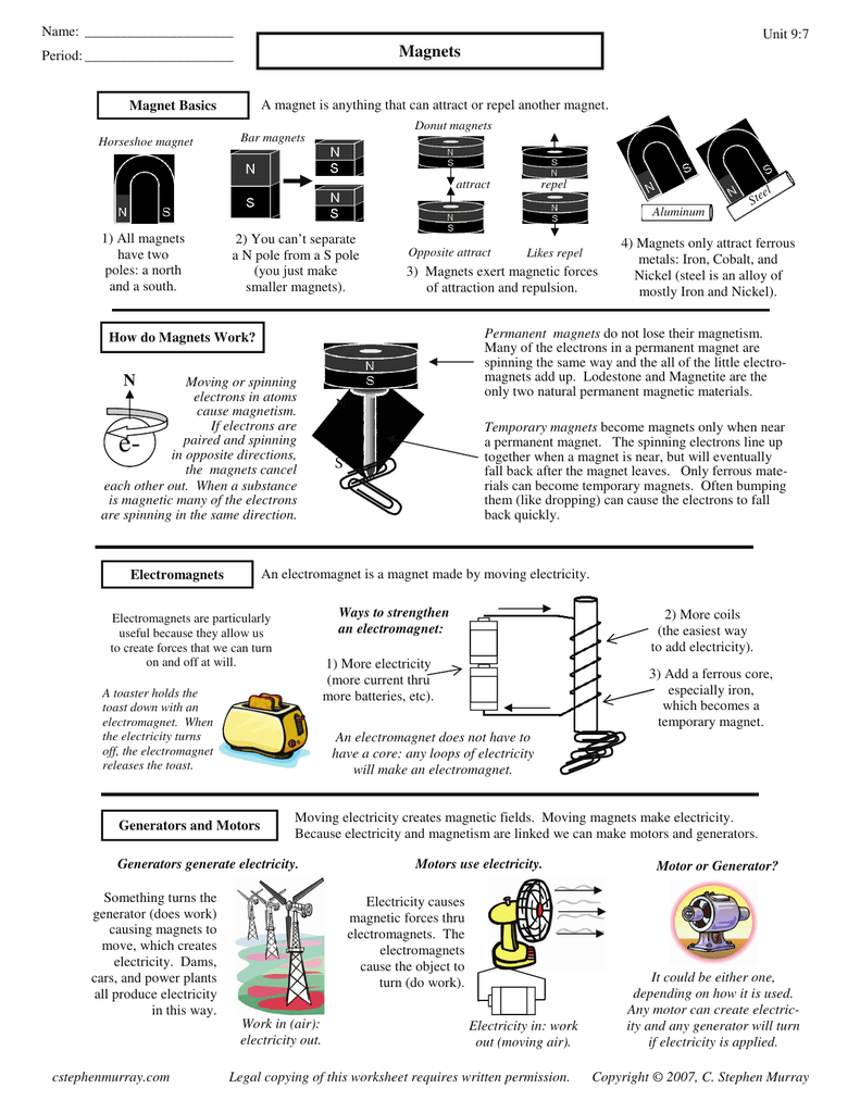 35 Magnetism Worksheet Answer Key Support Worksheet