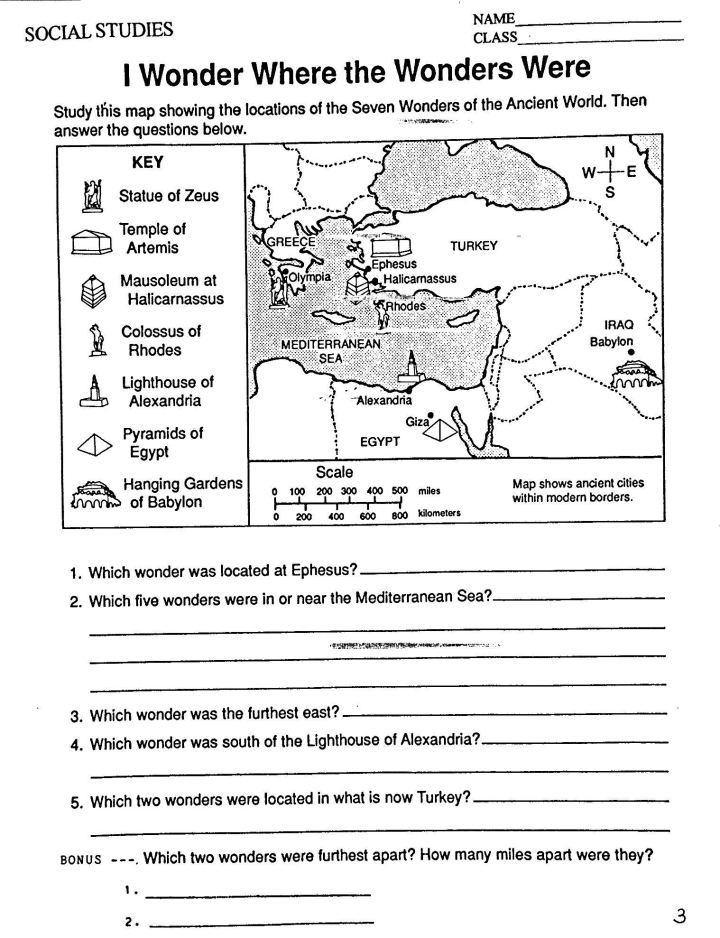 4Th Grade Social Studies Worksheets Printable Landmarks Free 