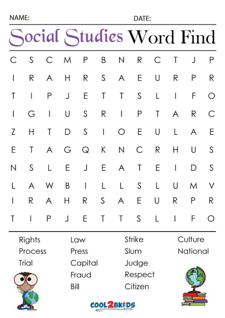 4th Grade Word Search Cool2bKids