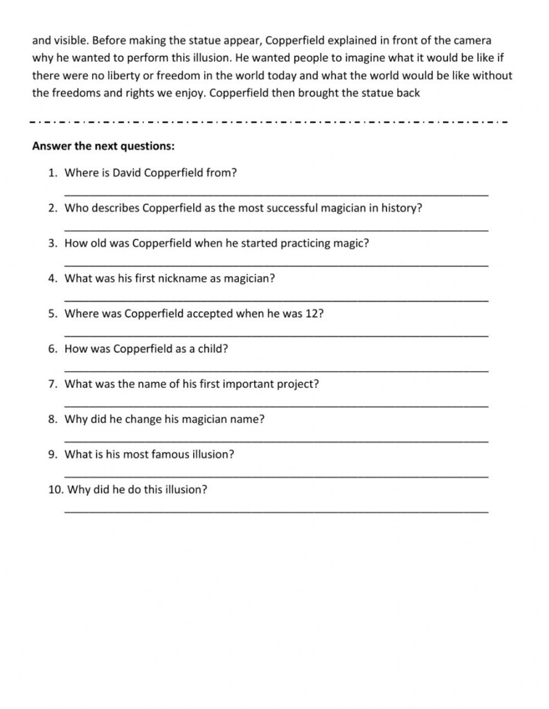 6Th Grade Science Reading Comprehension Worksheets Pdf Sixth Grade 