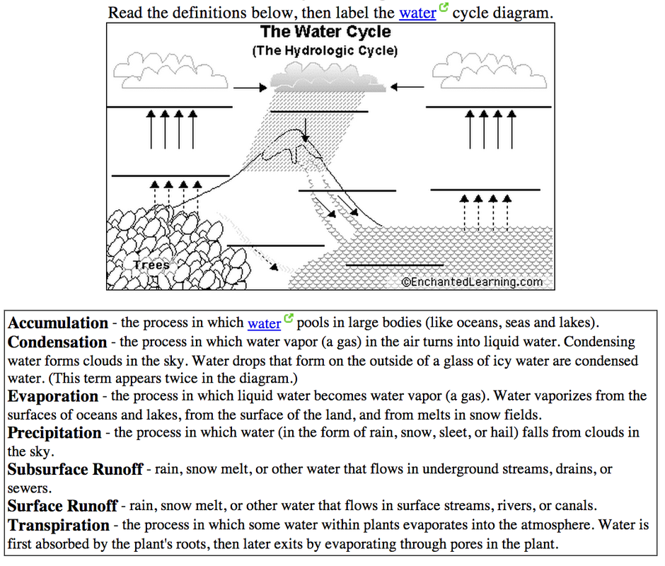 6th Grade The Water Cycle Water Cycle Diagram Water Cycle Water 