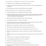 7 Physical Science Motion Worksheet Answers Physical Science