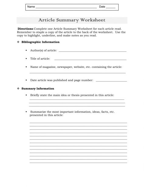 7 Reading An Article Worksheet Check More At Https printable