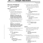7 Work And Simple Machines Worksheet Glencoe Work With Images