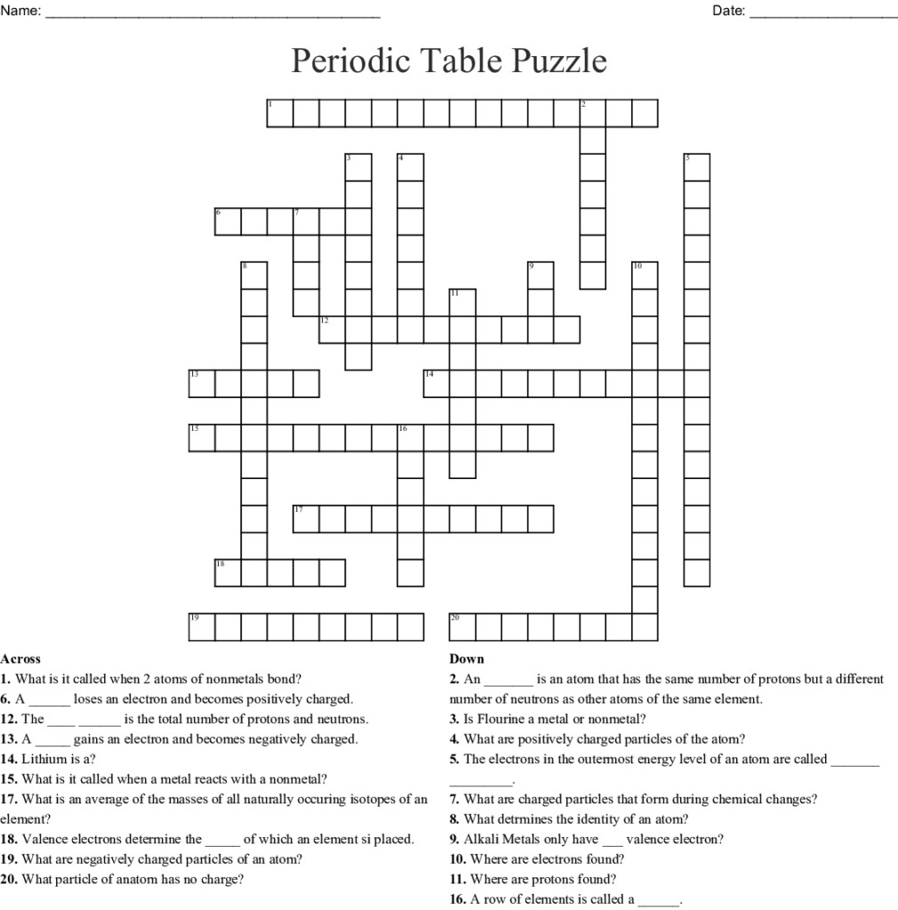 8 Images Periodic Table Puzzle Answer Sheet And Review Alqu Blog