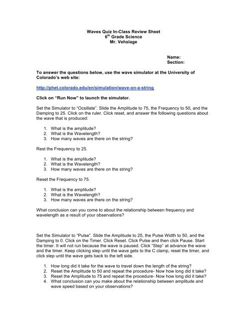 8th Grade Science Waves Worksheets A Worksheet Blog