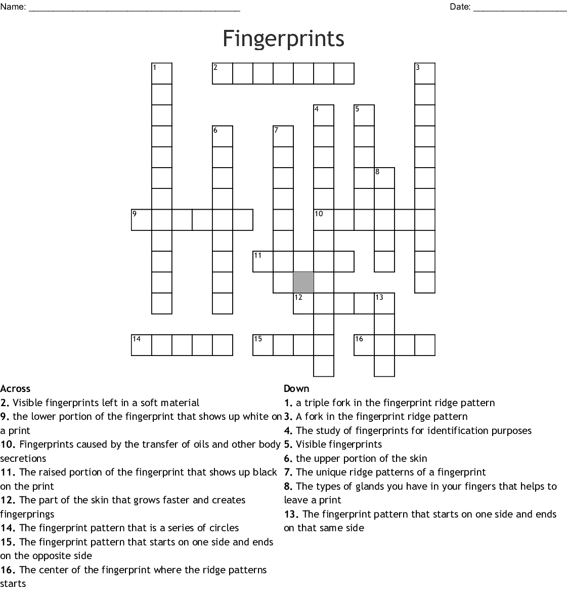 Forensic Science 4 Fingerprinting Worksheet Answers Scienceworksheets