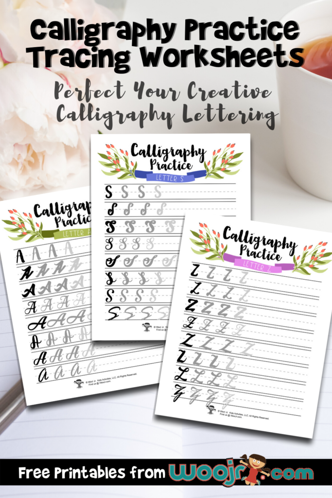 Calligraphy Practice Tracing Worksheets Woo Jr Kids Activities