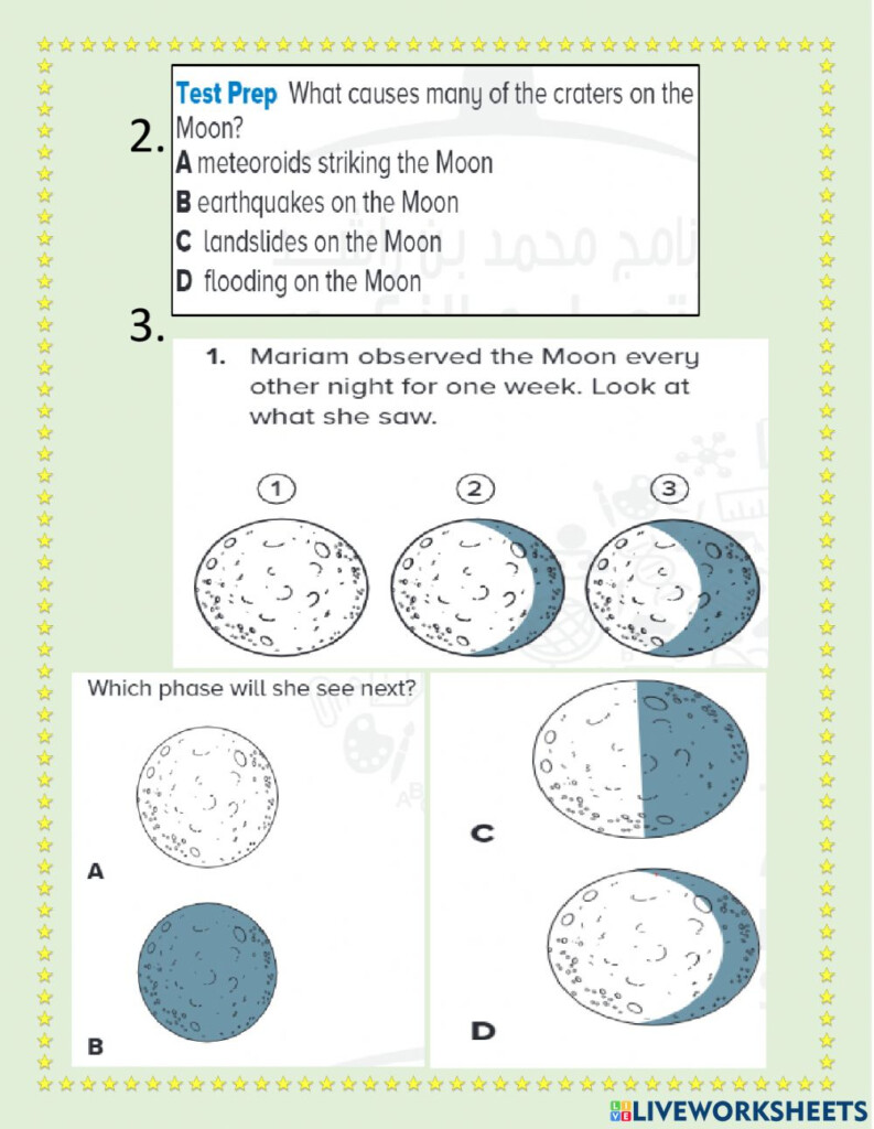 Chapter 10 Lesson 2 EARTH AND MOON PART 1 Worksheet