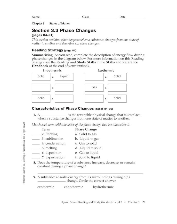Chapter 3 States Of Matter Section 3 3 Phase The Correct Answer 