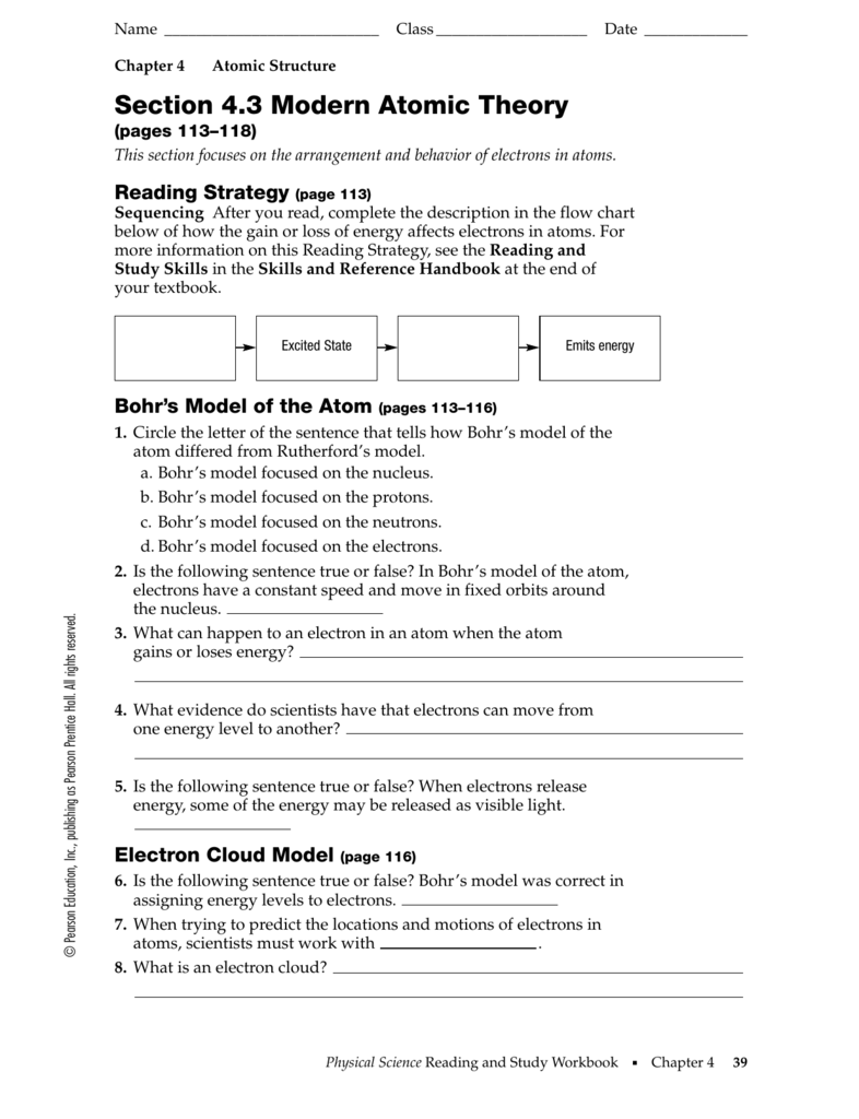 Chapter 4 Atomic Structure Worksheet Answer Key Studylib Essys