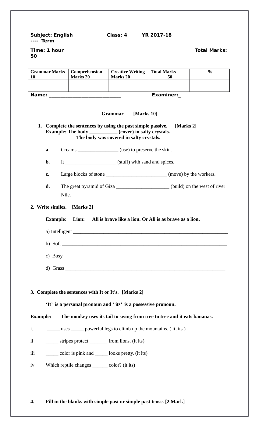 class 10 science unit 7 exercise with answers