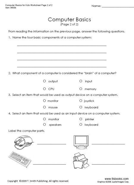 Computer Lesson Worksheets In 2020 With Images Computer Basics 