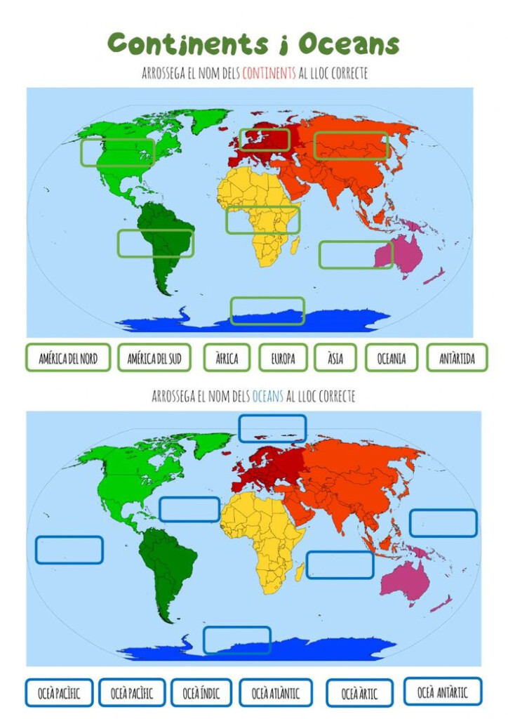 Continents I Oceans Interactive Worksheet Continents And Oceans 