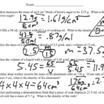 Density Calculations Worksheet Science ShowMe