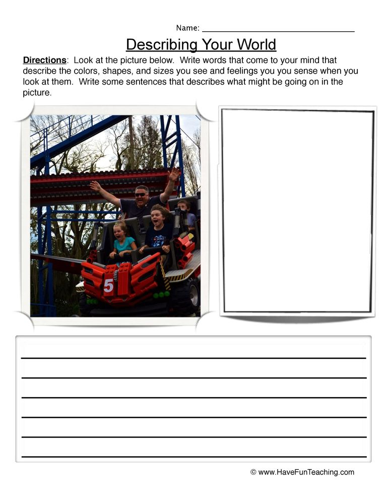 Describing Words Worksheet Roller Coaster Describing Words Have 