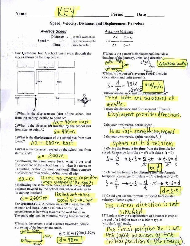 Distance And Displacement Worksheet Luxury Distance And Displacement 