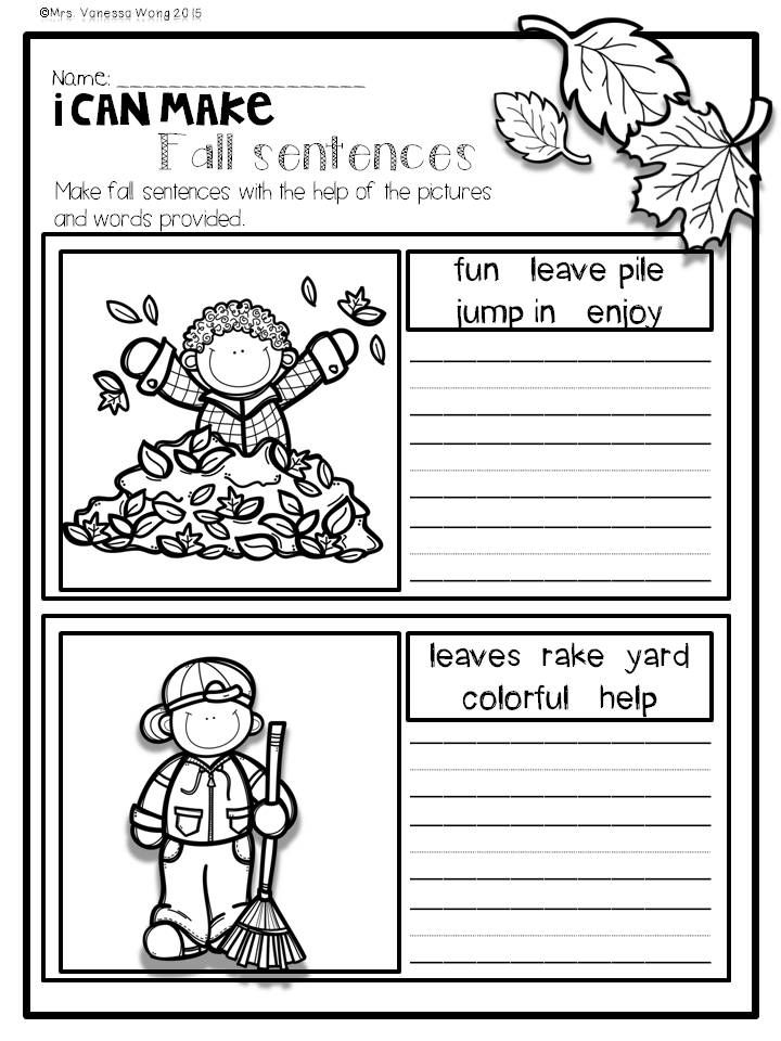 Download Free Printables At Preview I Can Make Fall Sentences Fall 