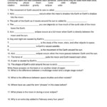 EARTH AND MOON WORKSHEET Earth And Space Science High School Earth