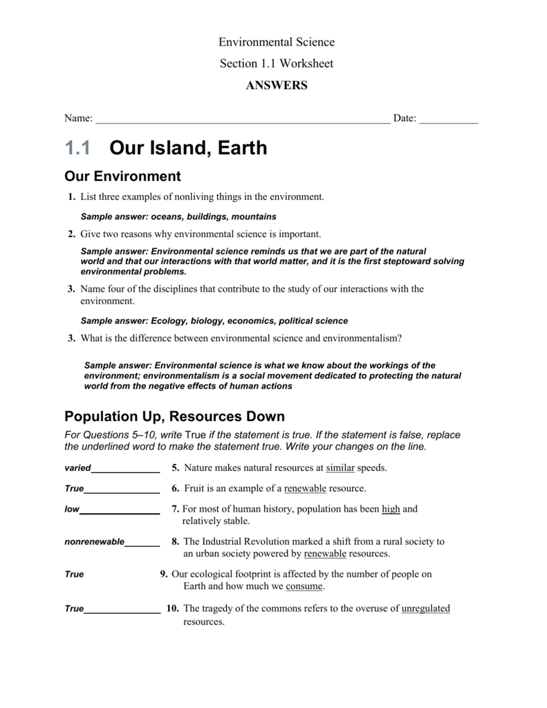 Earth Environmental Science Review Packet Answers The Earth Images