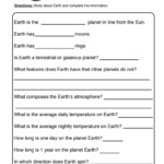 Earth Planet Worksheet 3