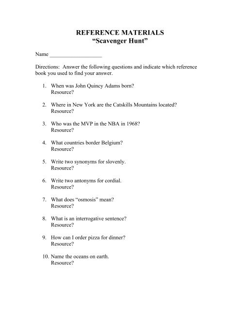 Earth Science Reference Table Scavenger Hunt Answer Key Brokeasshome