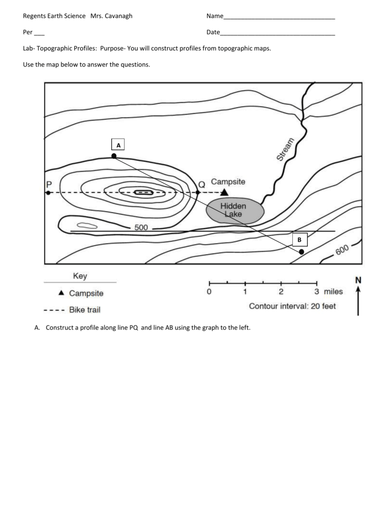 Earth Science Topographic Map Worksheet Key The Earth Images Revimage Org