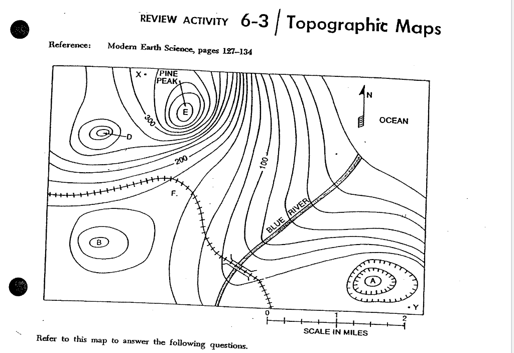 Earth Science Topographic Map Worksheet Key The Earth Images Revimage Org