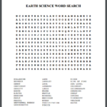 Earth Science Word Search Puzzle Student Handouts Science Word