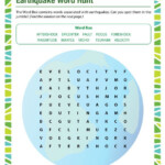 Earthquake Word Hunt Worksheet Sixth Grade Science Printable Online