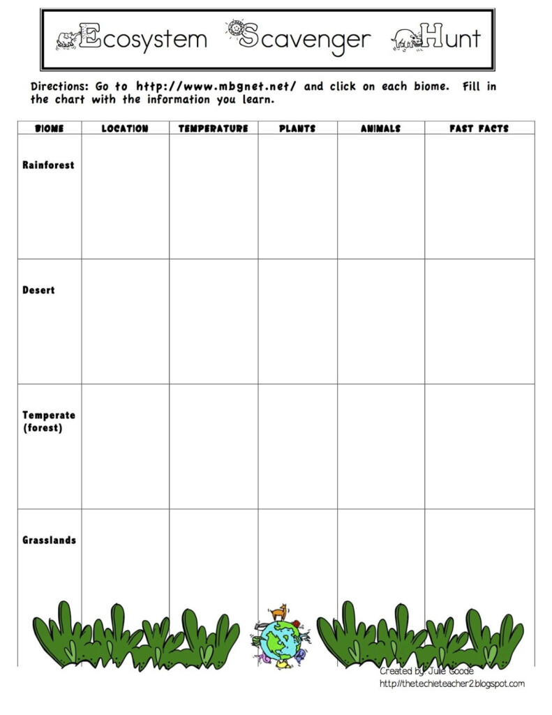 Ecosystem Habitat Biome Webquest FREEBIE Ecosystems Biomes 