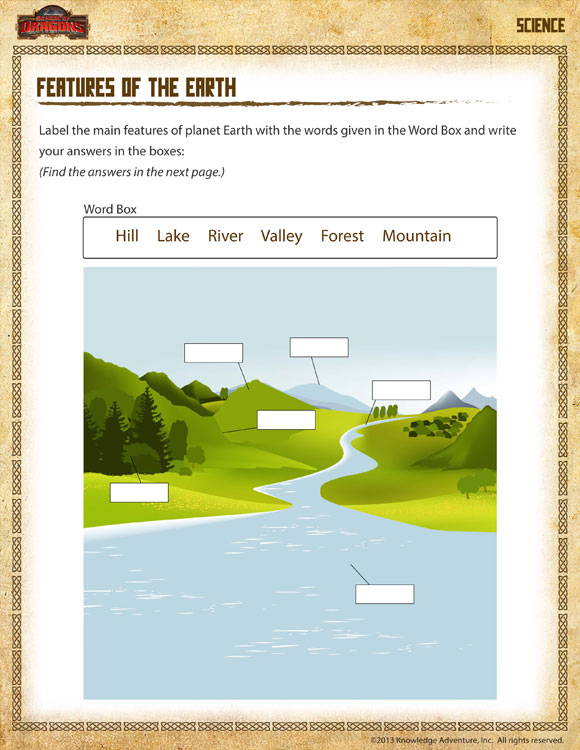 Features Of The Earth View 2nd Grade Science Worksheet Online