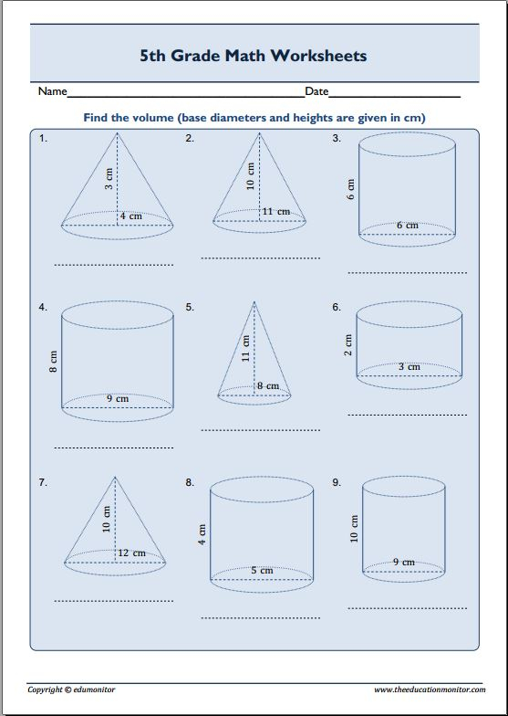 Find Volume 5th Grade Math EduMonitor