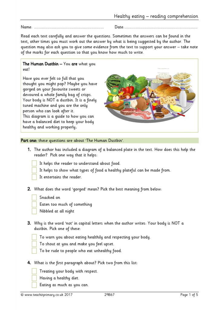 Food We Eat Worksheet Printable Worksheets And Activities For 