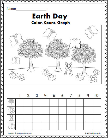 Free Earth Day Math Color Count And Graph Made By Teachers Earth