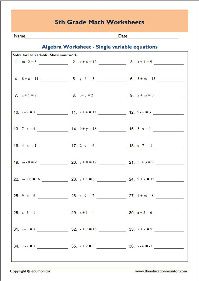 Free Printable Worksheets For 5th Grade