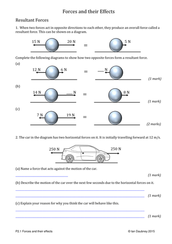 GCSE Physics Worksheets Forces Motion And Energy Gcse Physics 