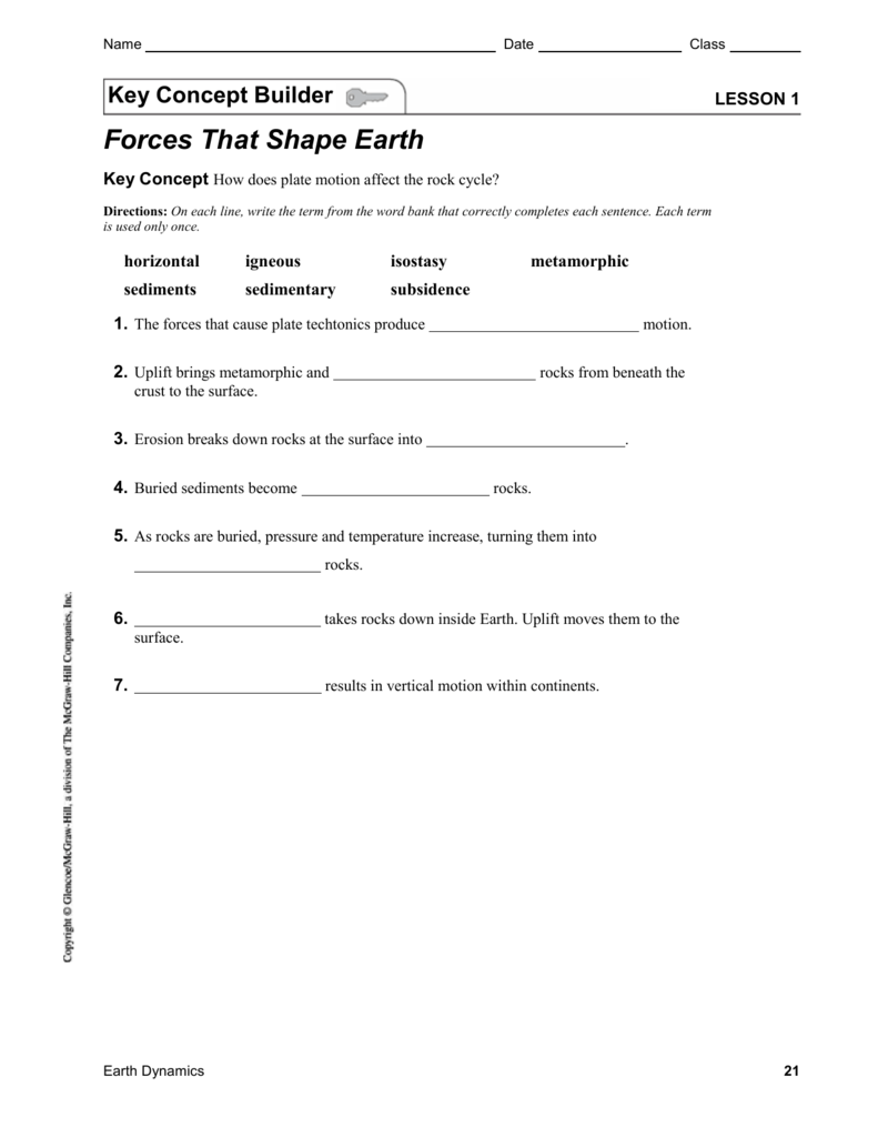 Glencoe Earth Science Worksheets The Earth Images Revimage Org