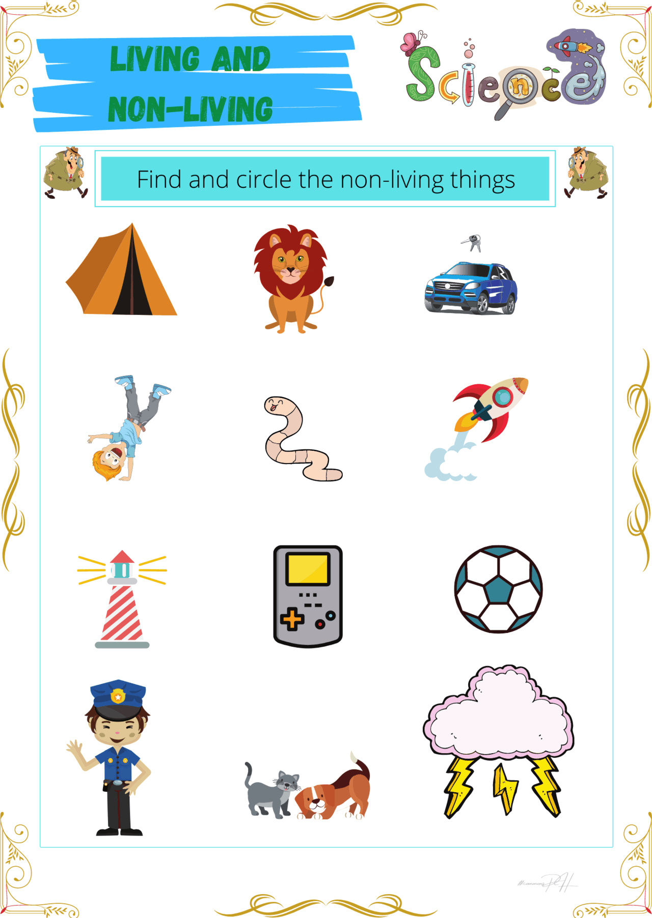 Grade 1 Science Worksheet Living Things And Non Living Things ...