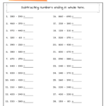 Grade 4 Math Worksheet Subtraction Part 2 Education PH