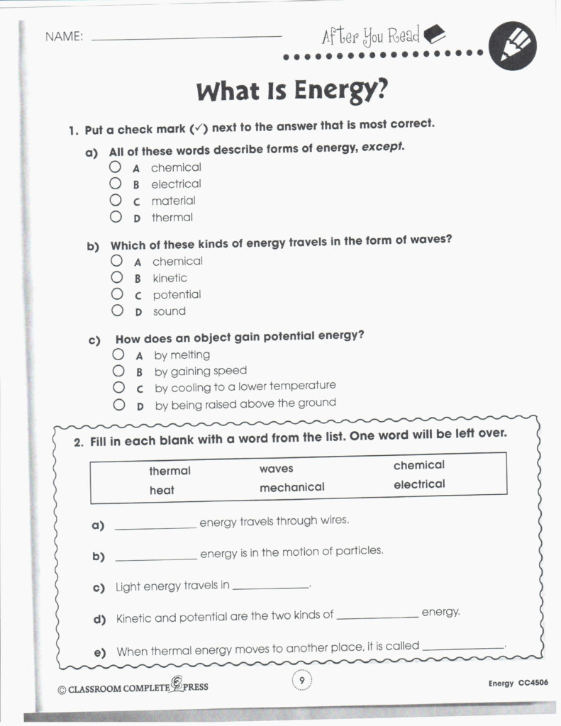 Grade 8 Science Worksheets Printable Printable Worksheets