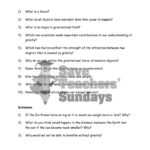 Gravitational Force Worksheet Worksheet