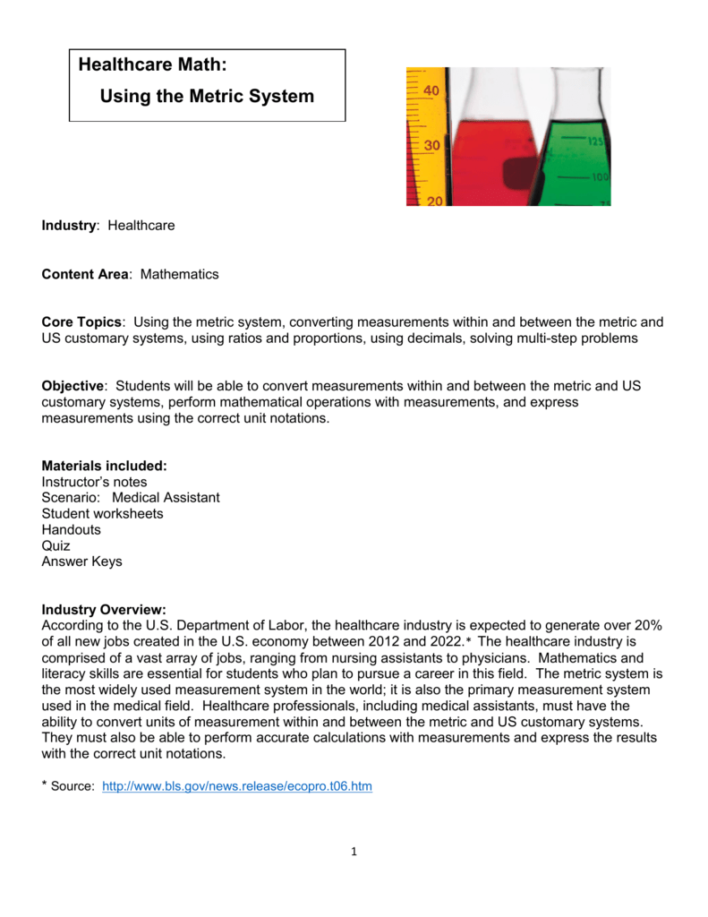 Healthcare Math Using The Metric System