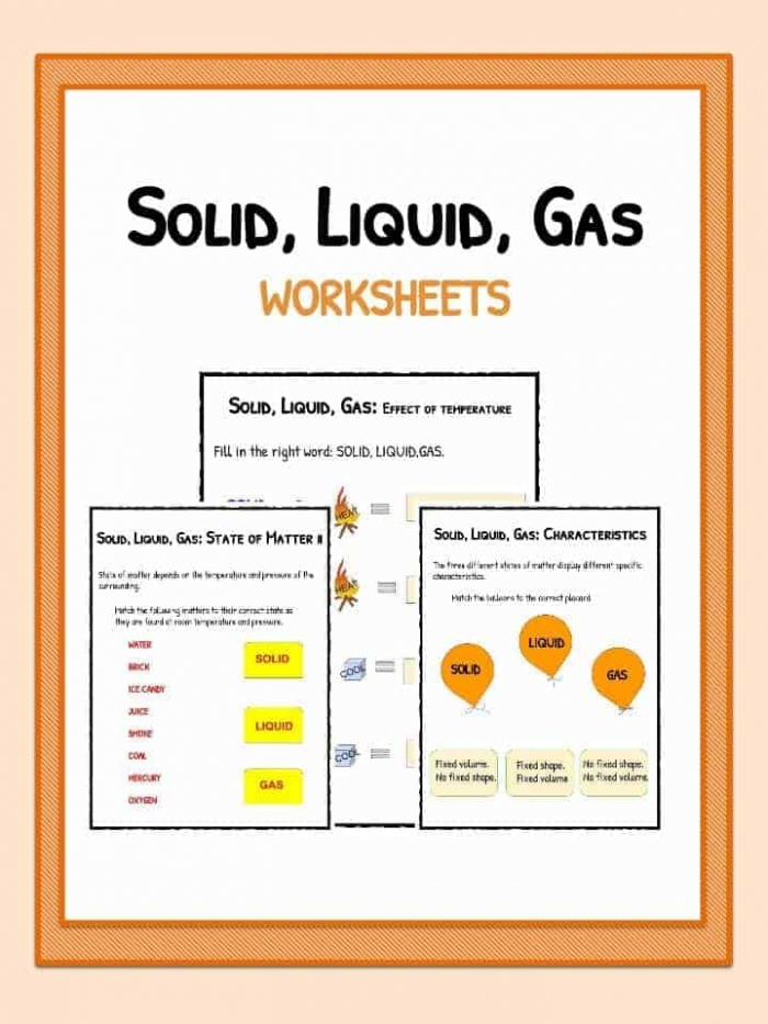 Identifying States Of Matter Solid Liquid Gas Worksheets 99Worksheets
