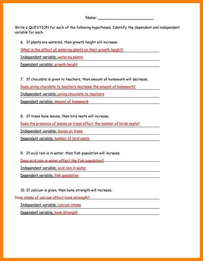 Identifying Variables Worksheet Answers Worksheet List