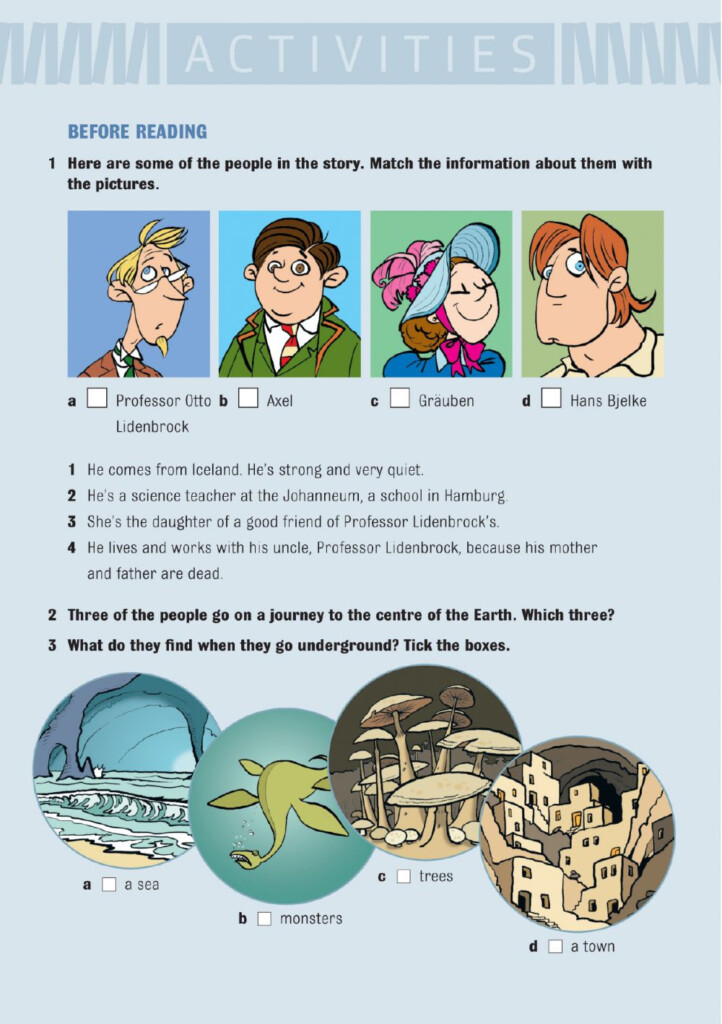 Journey To The Centre Of The Earth Worksheet